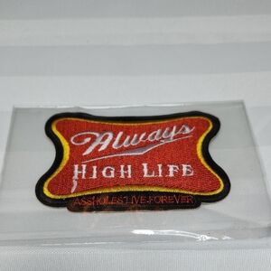 Assholes Live Forever Red and Yellow 'Always High Life' Patch